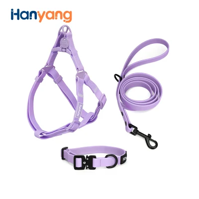 Hanyang New Release Many Colors Super Waterproof Dog Harness Puppy Pet Dog PVC Harness PVC Collar Dog Leash