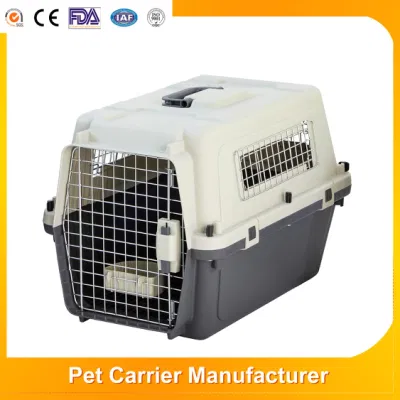 Air Approved Pet Carrier Products Outdoor Iron Door Cat Dog Kennel Luxury Puppy Rabbit Carrier Airline Transport Box Travel Dog Cage with Wheels