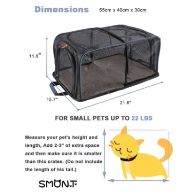  Foldable Pop-up Pet Carrier Collapsible Soft Sides Pet Crate for Medium Cats Small Dogs Rabbits Pet House