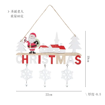  Indoor /Outdoor Christmas Hanging Sign Wall Wood Winter Decorations Signs Decorative Ornament