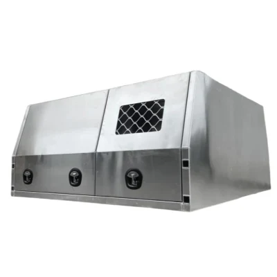  Metal Outdoor Waterproof Aluminum Working /Sporting/ Camping Ute /Truck/ Pickuptoolbox/Canopy with Dog Cage Flat Plate Silver Big Size