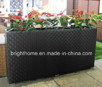 Foshan Factory Outdoor PE Rattan Garden Flower Plant Pot