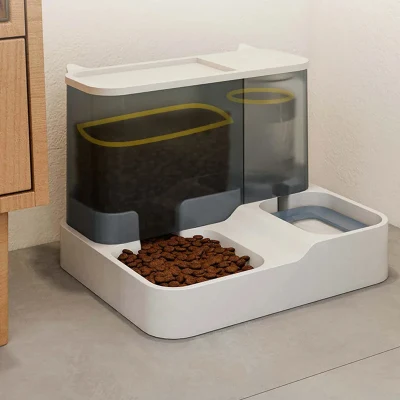  Automatic Feeder Cat Dog Food Bowl with Water Fountain Large Capacity Raised Stand Bowl