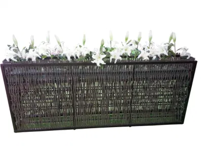 Foshan Factory Outdoor PE Rattan Garden Flower Plant Pot