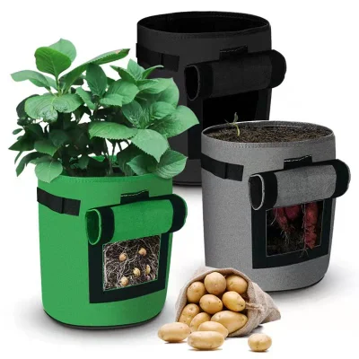  D038 Light New Design and Quick Shipment and Easy to Storage Nonwoven Geotextile Fabric Felt Garden Planting Flower Grow Bag Pot Planter