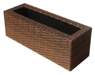 Foshan Factory Outdoor PE Rattan Garden Flower Plant Pot