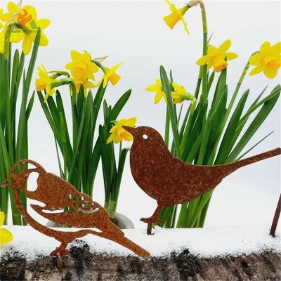  Rustic Metal Yard Art Rusty Garden Ornaments
