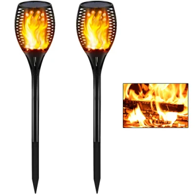 Solar Touch Lights, Dancing Flame Lighting 96 LEDs Lights Flickering Tiki Waterproof Wireless Auto on/off Outdoor Light for Patio Garden Path Yard Wedding Party