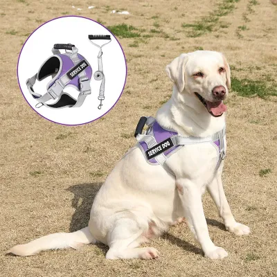 Wholesale Dog Harness Reflective Breathable Pet Harness Large Dog Vest Outdoor Walking Training Pet Leash