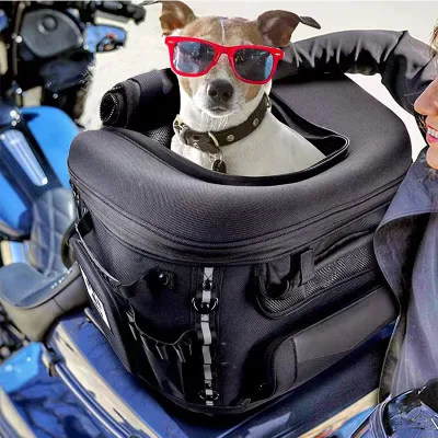  2023 Portable Weather Resistant Motorcycle Dog Cat Travel Carrier Bag Crate for Luggage Rack