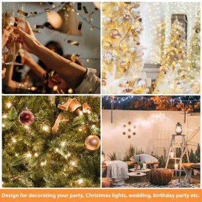  Outdoor Solar String Lights, 33FT 100 LED Solar Powered Fairy Lights with 8 Lighting Modes Waterproof Decoration Copper Wire Lights for Patio Yard Trees