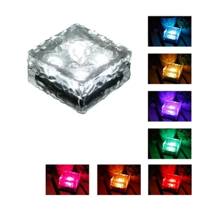  Solar Underground Lamp Garden Path Road Decoration Rocks Frosted Brick Light Square in-Groud Buried Landscape Lamp