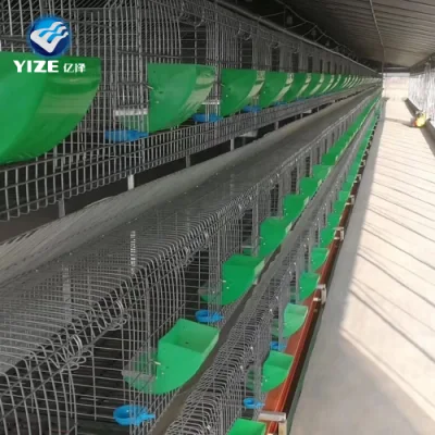 Custom 2 Story Outdoor Wooden Bunny Cage Rabbit Hutch Guinea Pig House Rabbit Cage in Nature Color with Ladder for Small Animals