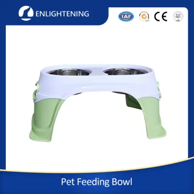  New Design Best Selling Pet Stainless Steel Elevated Raised Double Dog Cat Food Bowl with Stand