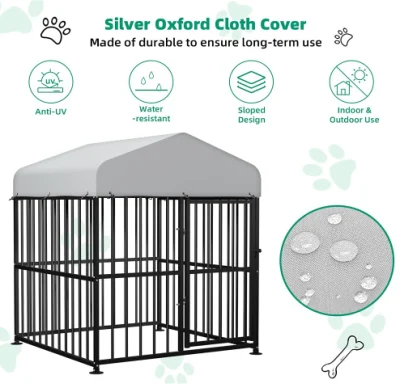 Heavy Duty Metal Frame Outside Pen Playpen Dog Run House with UV &amp; Waterproof Cover and Secure Lock for Large to Small