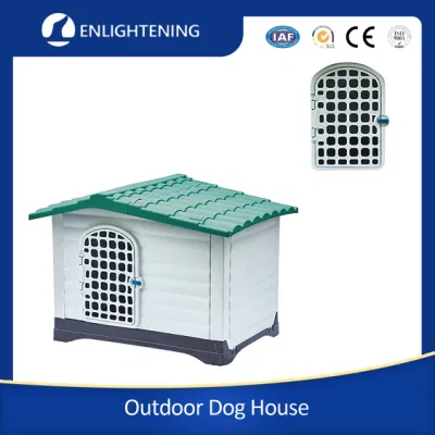 Big Cheap Outside Plastic Dog Kennel House Roof Skylight Window Heated Double Door Outdoor Pet Cage Dog Kennel Buildings House for Sale