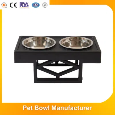  Pet Raised Cat Food Bowls Water Slow Feeders No Spill Foldable Stainless Steel Adjustable Elevated Dog Bowls