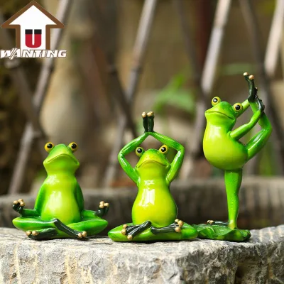 Garden Creative Decoration Animal Yoga Frog Landscape Outdoor Resin Craft Home Ornament