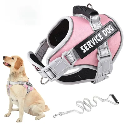 Wholesale Dog Harness Reflective Breathable Pet Harness Large Dog Vest Outdoor Walking Training Pet Leash