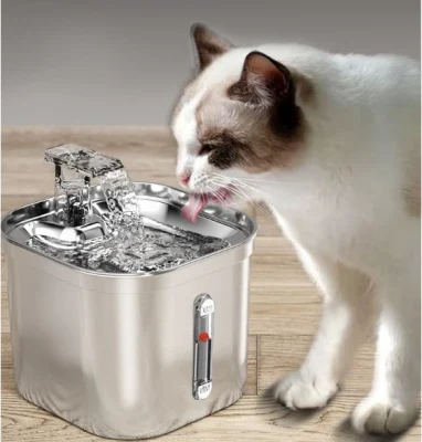 Top Quality USB Cat Dog Pet Drinking Water Dispenser Fully 304 Stainless Steel Automatic Cat Waterer