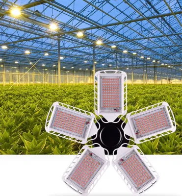  90degree Rotating Indoor Farming Grow Lamp Full Spectrum 80W Deformation LED Panel Growing Lighting E27 / E26 Red Blue Plant LED Grow Light