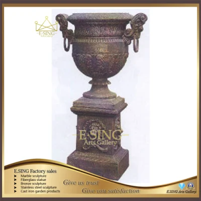 Cheap Price Outdoor Decorative Large Metal Flowers Pot Garden Urns Cast Iron Planter