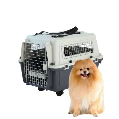 Air Approved Pet Carrier Products Outdoor Iron Door Cat Dog Kennel Luxury Puppy Rabbit Carrier Airline Transport Box Travel Dog Cage with Wheels