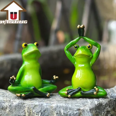 Garden Creative Decoration Animal Yoga Frog Landscape Outdoor Resin Craft Home Ornament