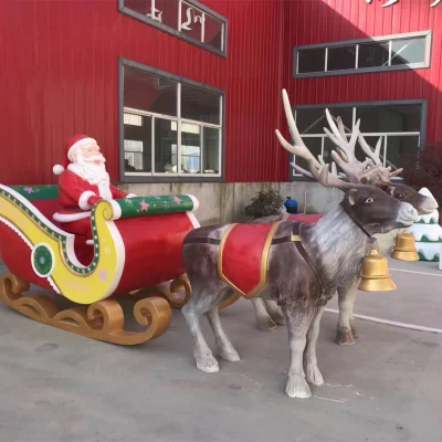  Factory Handmade Christmas Decorations Resin Reindeer Statue for Outdoor Decoration