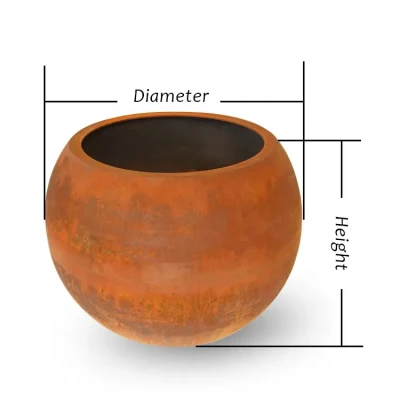  Outdoor Large Flower Plant Pots Landscape Corten Steel Rusty Planter Outdoor Decorative Home Garden Flower Pot