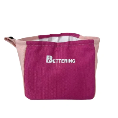  2023 Portable Travelling Use Folding Type Polyester Pet Food Dog Bowl