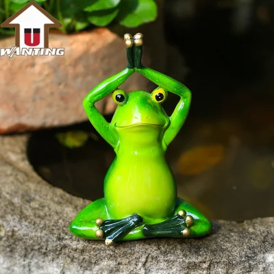 Garden Creative Decoration Animal Yoga Frog Landscape Outdoor Resin Craft Home Ornament