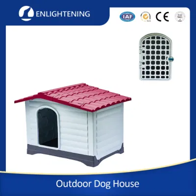 Big Cheap Outside Plastic Dog Kennel House Roof Skylight Window Heated Double Door Outdoor Pet Cage Dog Kennel Buildings House for Sale