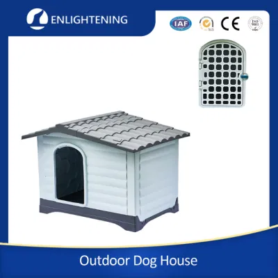 Big Cheap Outside Plastic Dog Kennel House Roof Skylight Window Heated Double Door Outdoor Pet Cage Dog Kennel Buildings House for Sale