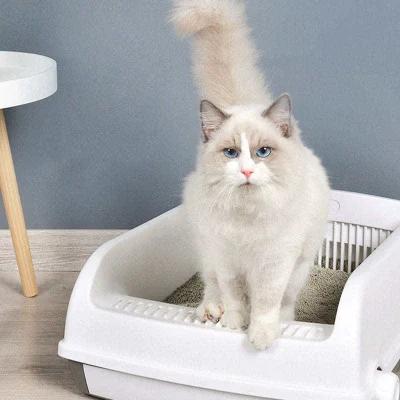 Removable Portable Semi Automatic Cat Litter Box Quick Cleaning