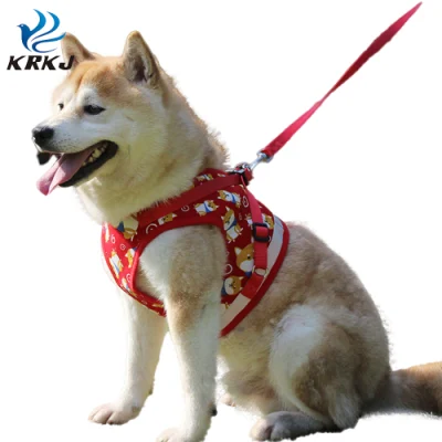 Tc1225 Safety Reflective Printed Harness Pet Leash for Dogs