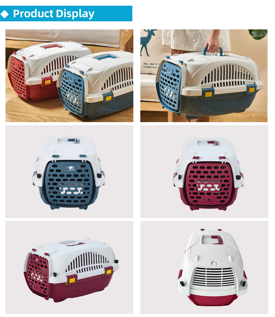 Wholesale Portable Cat Pet Cages Dog Travel Transport Box Pet Carrier Products Aviation Dog Crate