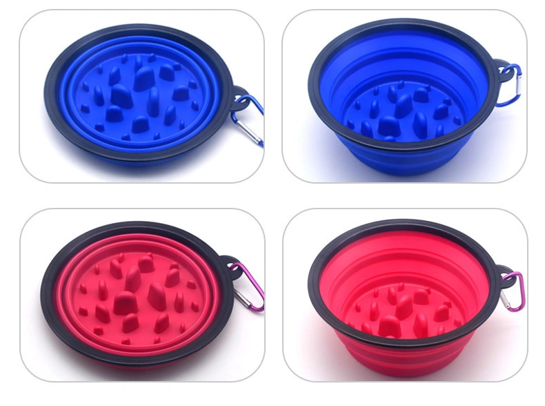 Travel Collapsible Foldable Durable Silicone Pet Dog Bowl for Food &amp; Water