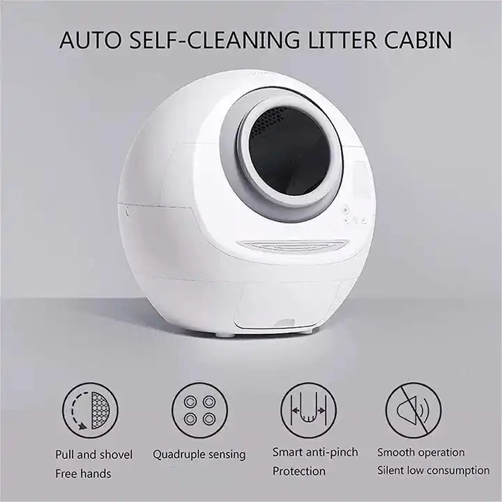 Quiet Mute Working APP Health Record Cat Litter Tray Basin Smart Control Cat Litter Box Intelligent Control Luxury Robbot Automatic Self Cleaning Cat Toilet