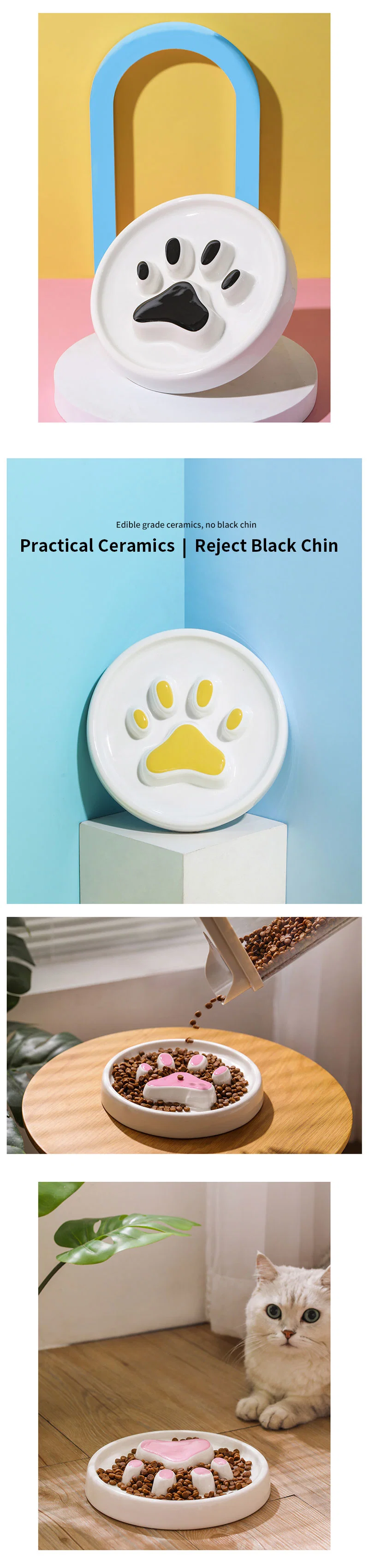 Promotion Customized Factory Supply Durable Slow Feeder Ceramic Dog Bowl Dog Water Food Bowl
