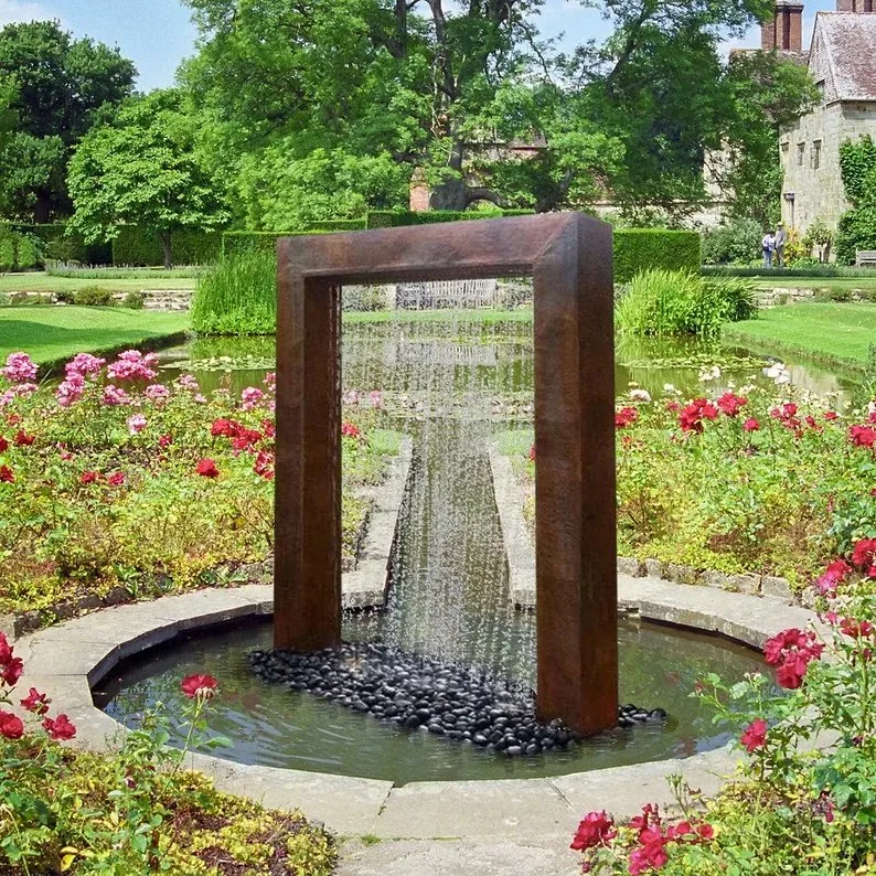 Garden Ornaments Corten Steel Water Feature Outdoor Water Fountain