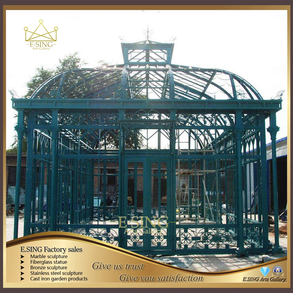 Outdoor Garden Large Gazebo Wrought Iron Pavilion Iron Greenhouse