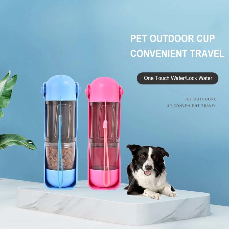 Dog Water Bottle 4 in 1 Portable Pet Water Bowl Dispenser with Dog Whistle