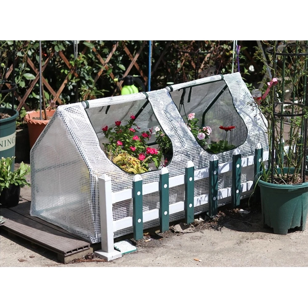 PE Plant Greenhouse Cover Outdoor Balcony Temperature Retaining Waterproof Mini Household Sunny Flower Room with Frame120X60X60