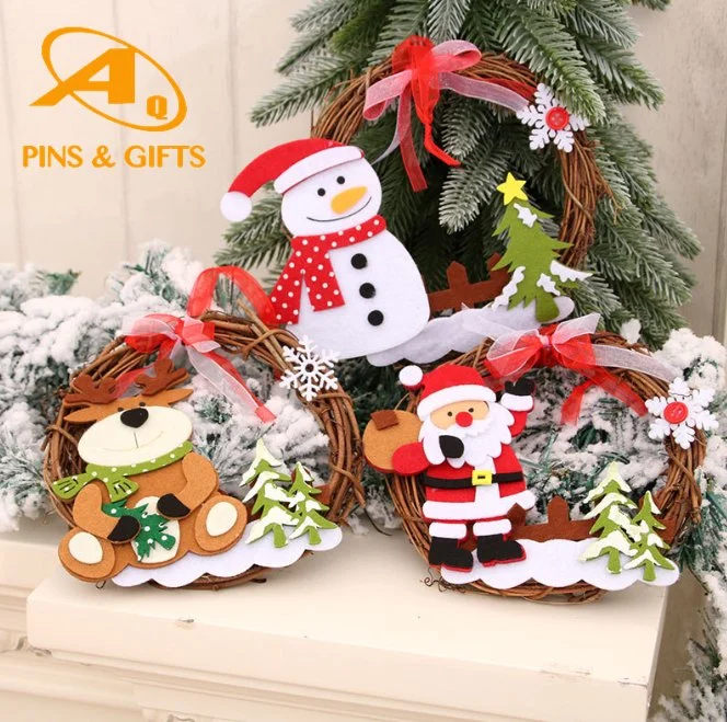 Custom Outdoor Cloth Christmas Ball Hangmade Xmas White Snowflake Ornament for Room Decoration