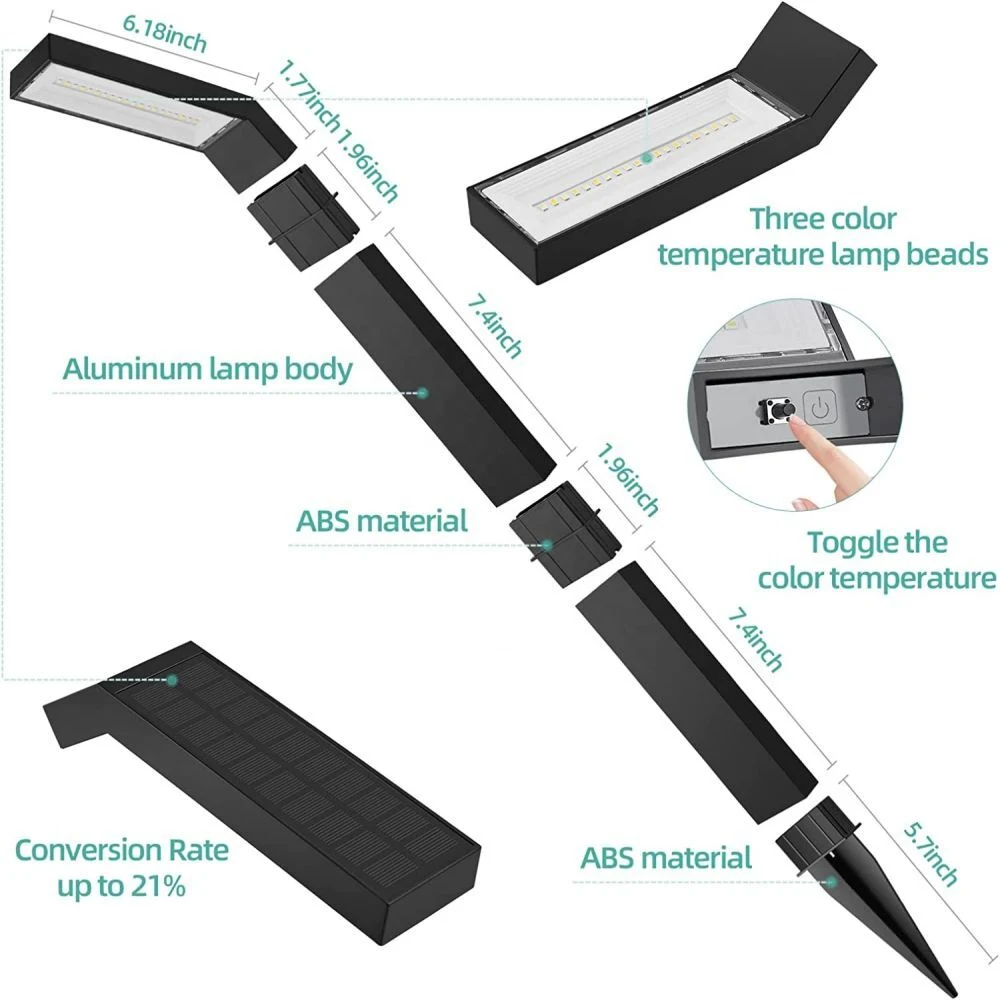 Solar Pathway Light with Monocrystalline Silicon with 3.7V Battery Save Freight for Path Sidewalk Driveway