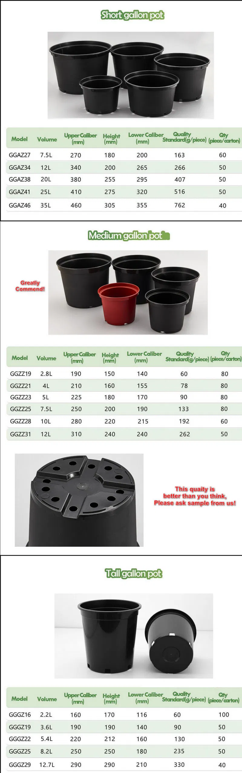 Different Size Thick Plastic Flower Plants Nursery Pots Grow Pots Flower Pots Garden Pots Plant Pot Garden Outdoor Growing Planter Pots Factory Wholesale Price