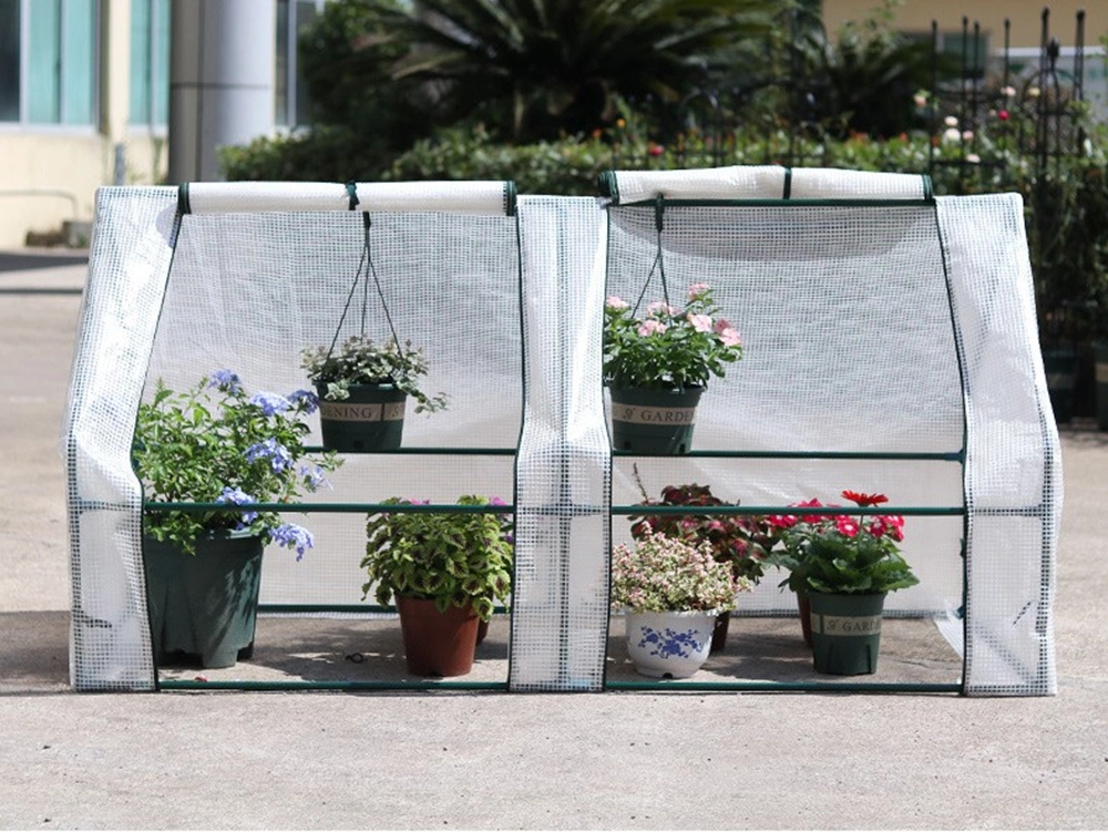 PE Plant Greenhouse Cover Outdoor Balcony Temperature Retaining Waterproof Mini Household Sunny Flower Room with Frame120X60X60