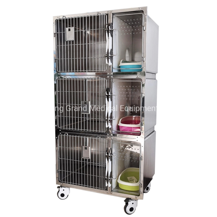 Hot Sale Large Pet Dog Cage Stainless Steel Dog and Cat Crate Heavy Duty Animal Vet House Cage