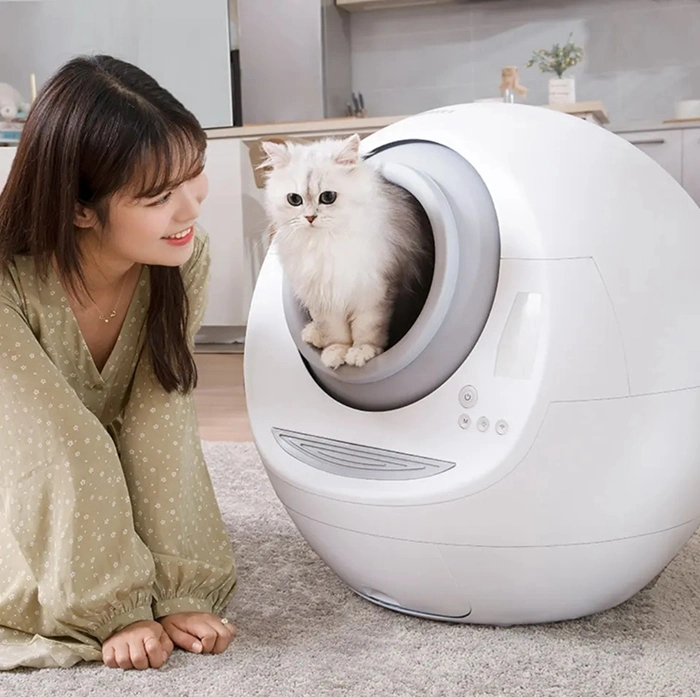 Pet Kitty Multi Setting Intelligent Control Cat Litter Tray Box Smart Button Auto Cleaning Cat Litter Box Toilet Data Record Automatic Cleaning Cat Litter Box